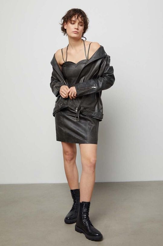 

Кожаное платье Answear Lab, серый