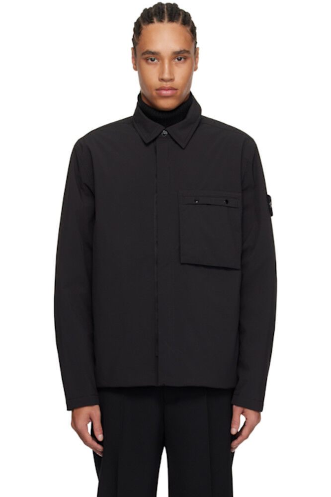 

Черная утепленная куртка Soft Shell-R PrimaLoft Stone Island