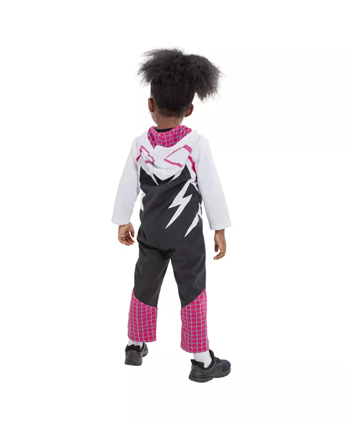 Детский комбинезон Marvel Spider-Gwen Ghost Spider с молнией для девочек, новорожденные и старше Spider-Man, белый — фото 2