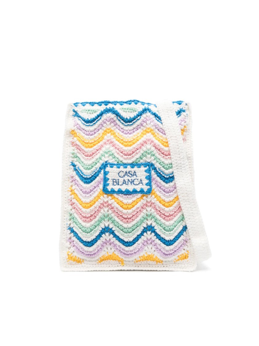 

Мини-сумка через плечо с градиентной волной в технике вязания крючком Casablanca, Neutrals