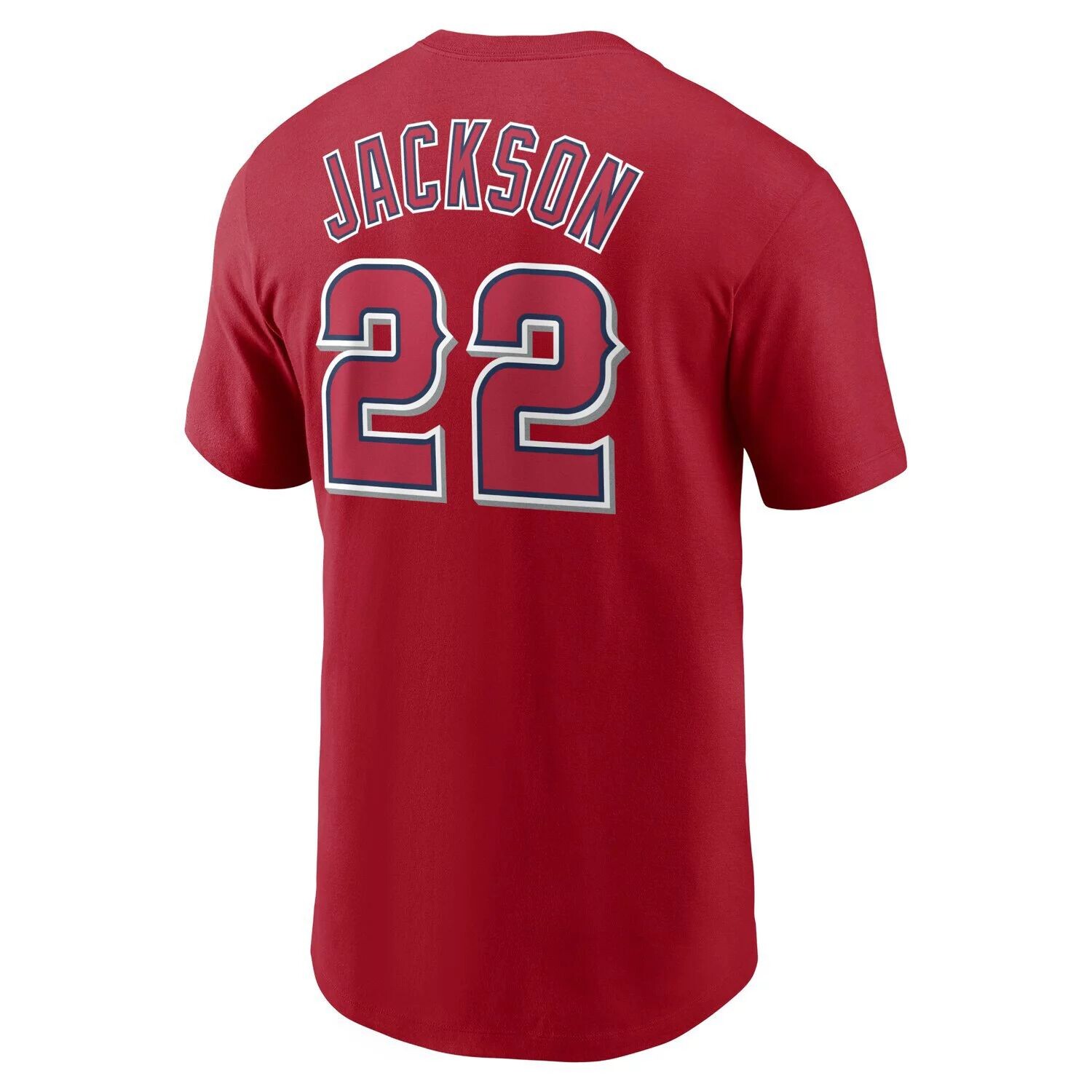 Мужская футболка Bo Jackson Red California Angels Cooperstown Collection с именем и номером Nike — фото 3