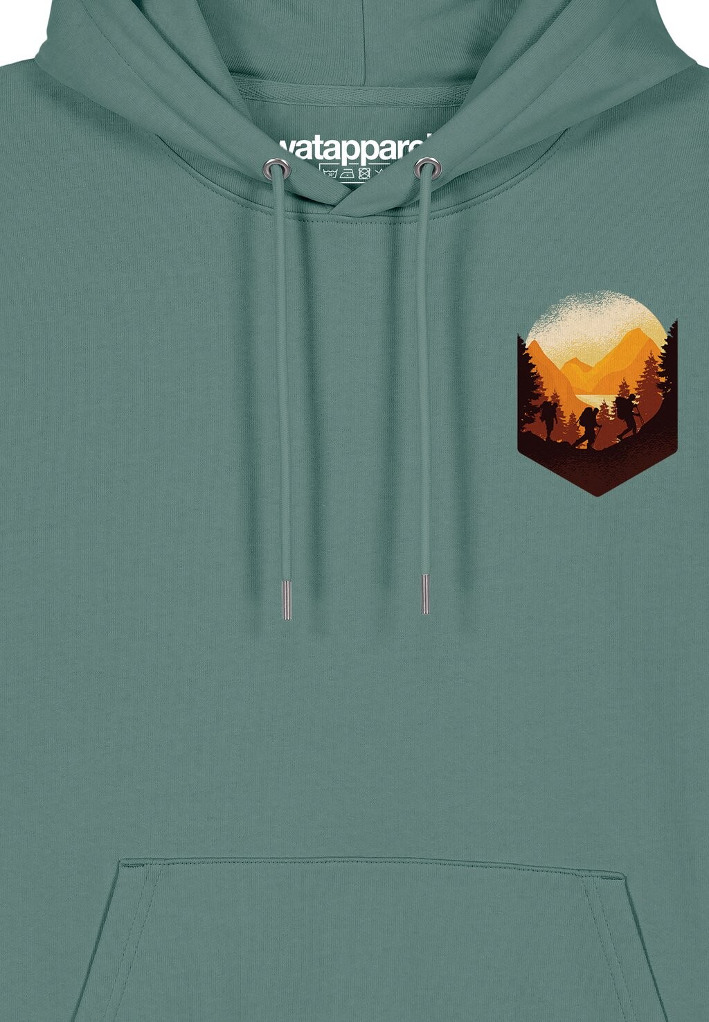 

Толстовка с капюшоном HIKING IN THE MOUNTAINS watapparel, темно-зеленый