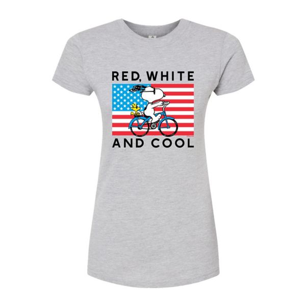 

Футболка Juniors Peanuts Snoopy & Woodstock с красно-белой и крутой графикой Licensed Character, серый