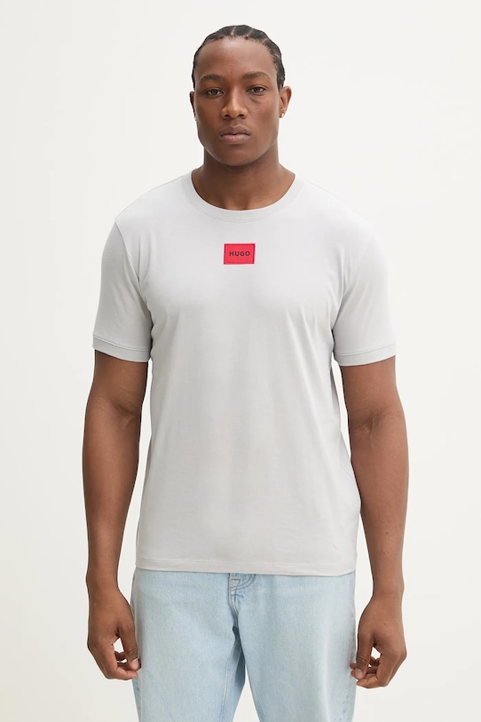 

Хлопковая футболка Hugo, серый