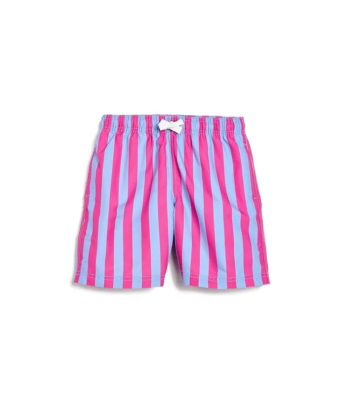 Плавки полосатые Cabana Striped Trunks Hanna Andersson, Storm Blue/Pink Peony