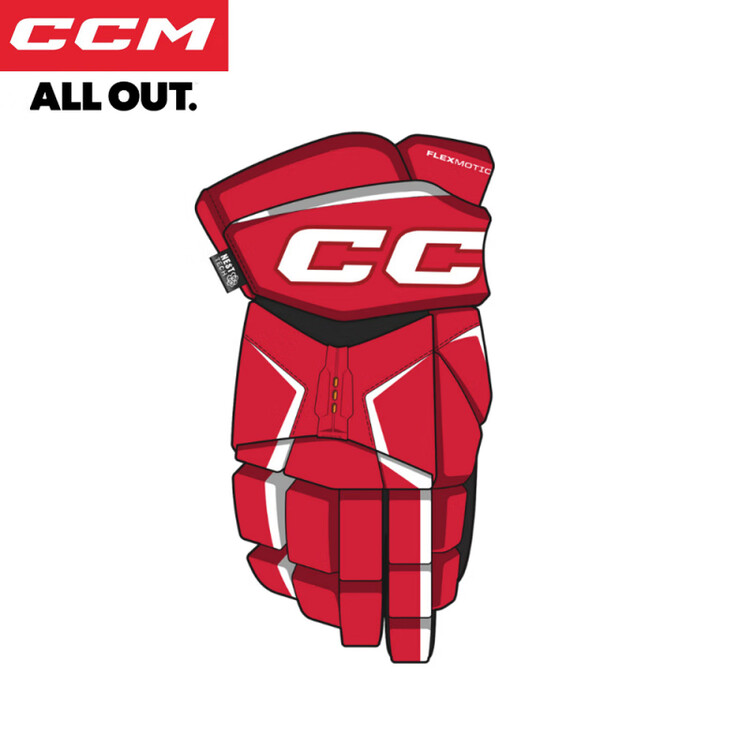 

CCM Хоккейные перчатки - детские, юниорские, взрослые для тренировок и соревнований, 13 дюймов, красные и белые