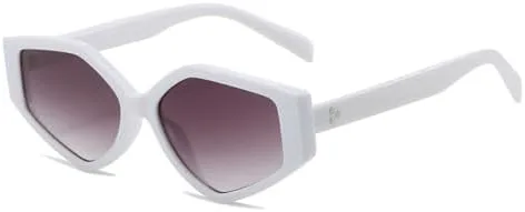 

Солнцезащитные очки Polygon Cat Eye 2026 для женщин, модные очки с градиентными линзами, винтажные солнцезащитные очки с заклепками для мужчин MTZJH, White Purple