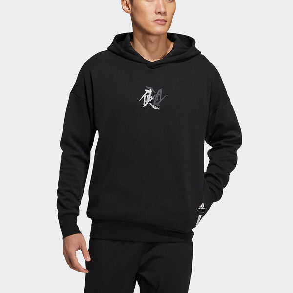 Толстовка Men's adidas Wj Swt Hood Martial Arts Series Printing Sports Black, черный — фото 2
