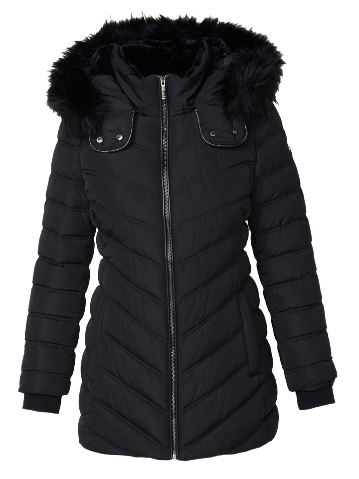 

Женская утепленная куртка с капюшоном, дополнительная вставка, ЧЕРНЫЙ ЦВЕТ KOROSHI