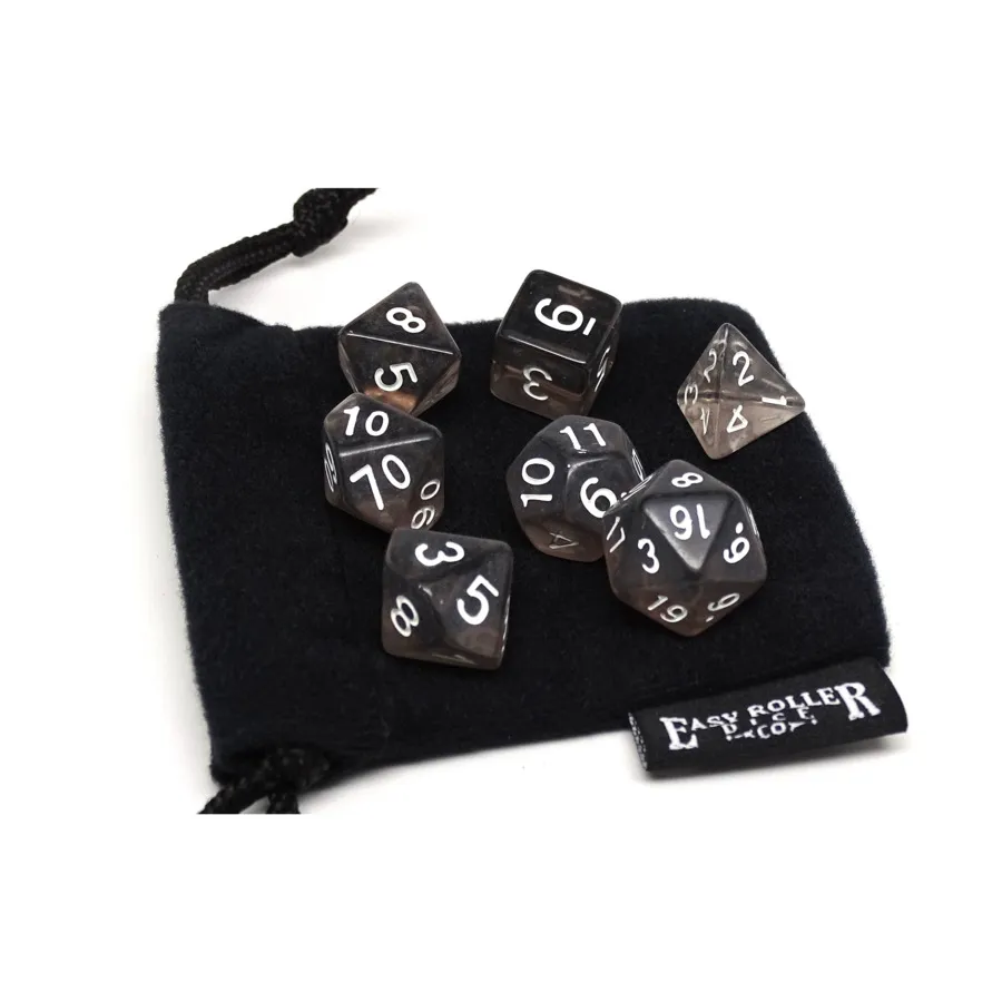 

Темный полупрозрачный с белым (7), Dice - 7 Piece Poly Sets - Glacier/Translucent (Easy Roller Dice)