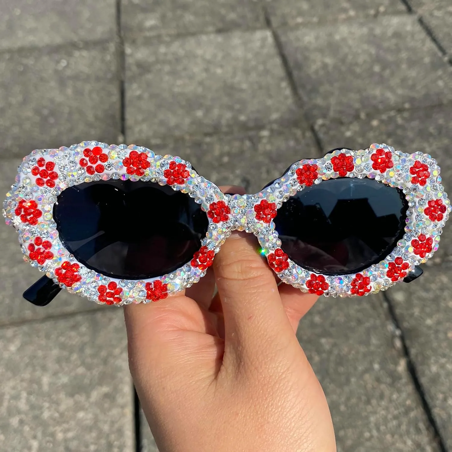 

Солнцезащитные очки «кошачий глаз» с бриллиантами для женщин, модные солнцезащитные очки с кристаллами и стразами, милые украшения для вечеринки mincl, Black