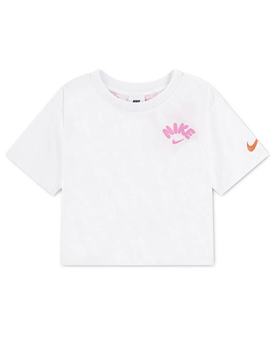 Детская футболка свободного кроя Bold Play для девочек 4-6 лет Nike, белый