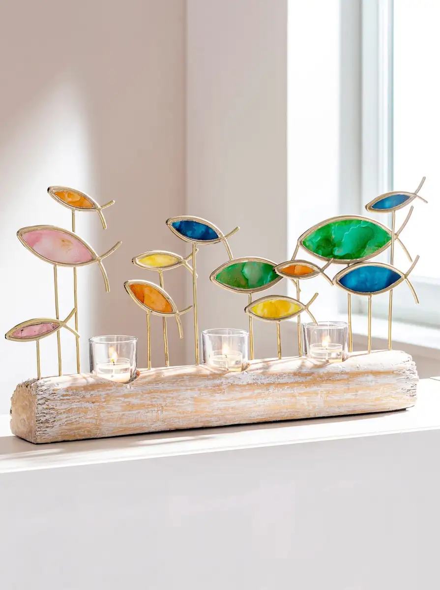 

Heine домашний подсвечник Heine home 54х27,5х7 см, цвет natur-bunt