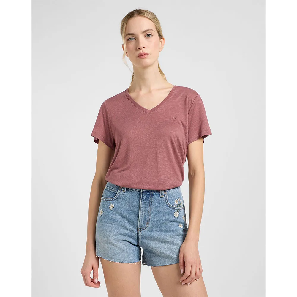 

Футболка Lee 112363616 short sleeve v neck, розовый