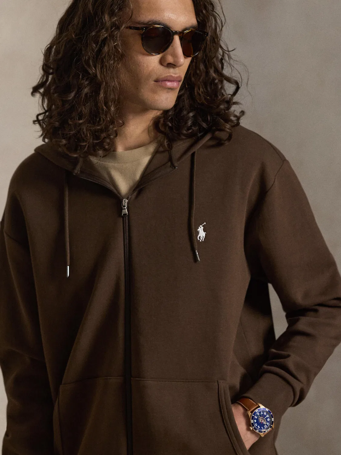 Толстовка на молнии Polo Ralph Lauren Big & Tall, Chocolate — фото 2
