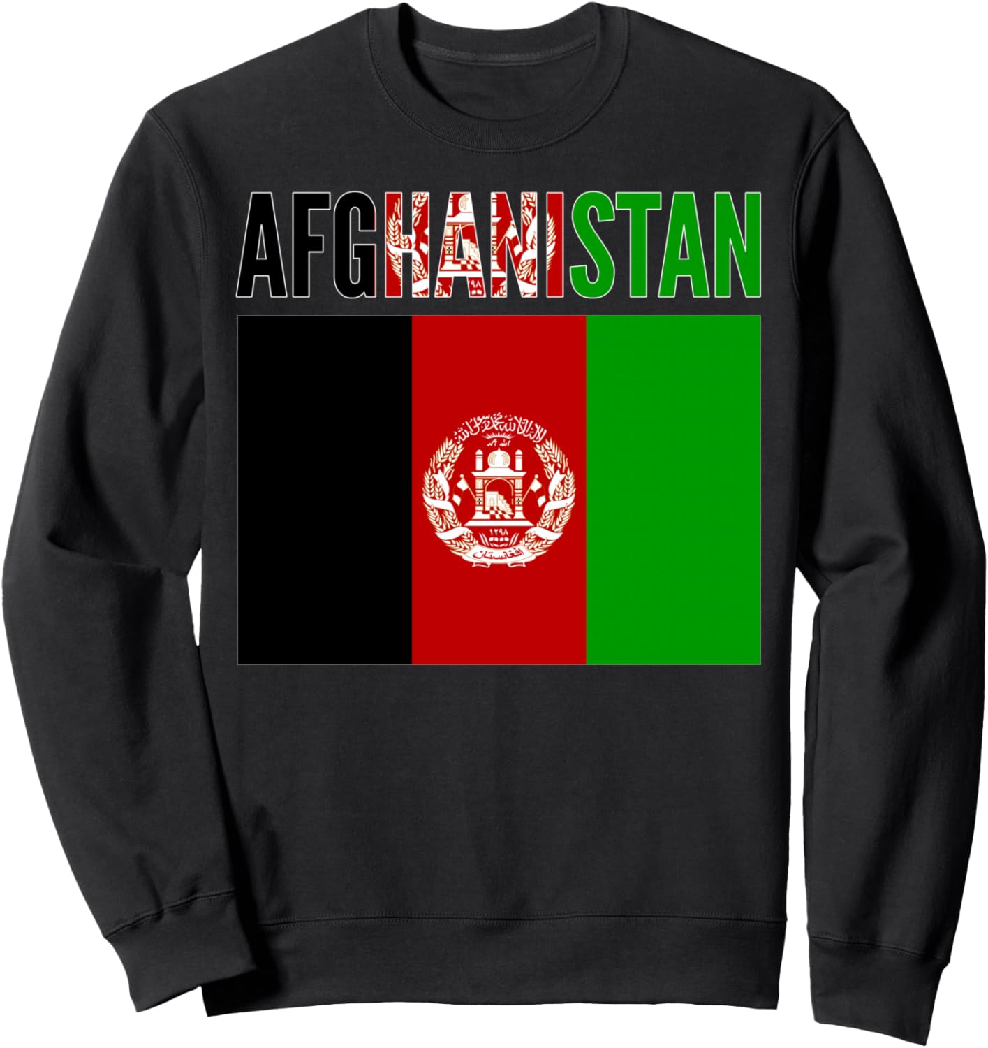 

Афганистан - Толстовка с изображением афганского флага Afghanistan Country Flag, черный