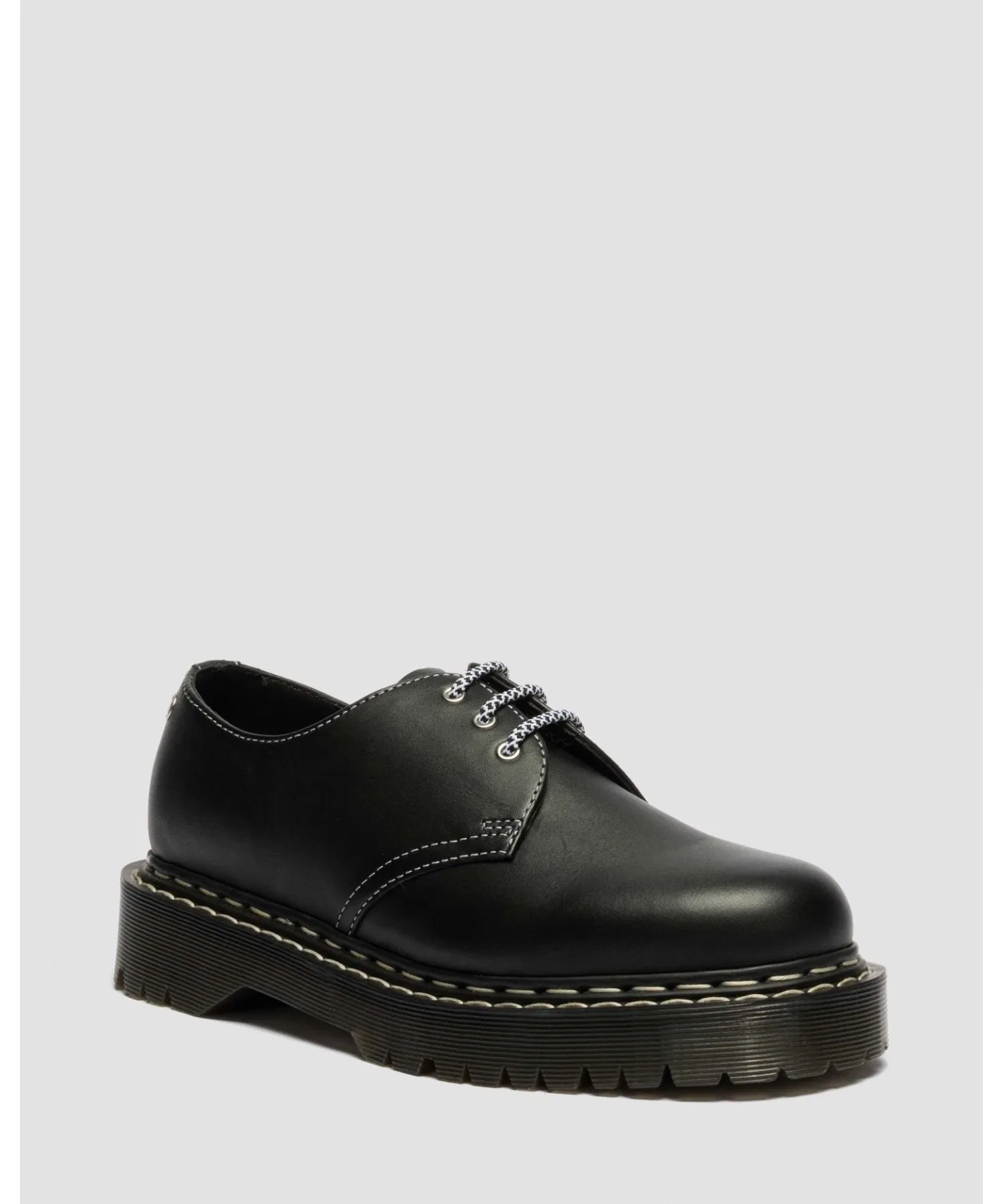 Унисекс ботинки Dr. Martens 1461 BEX с белой строчкой чёрные