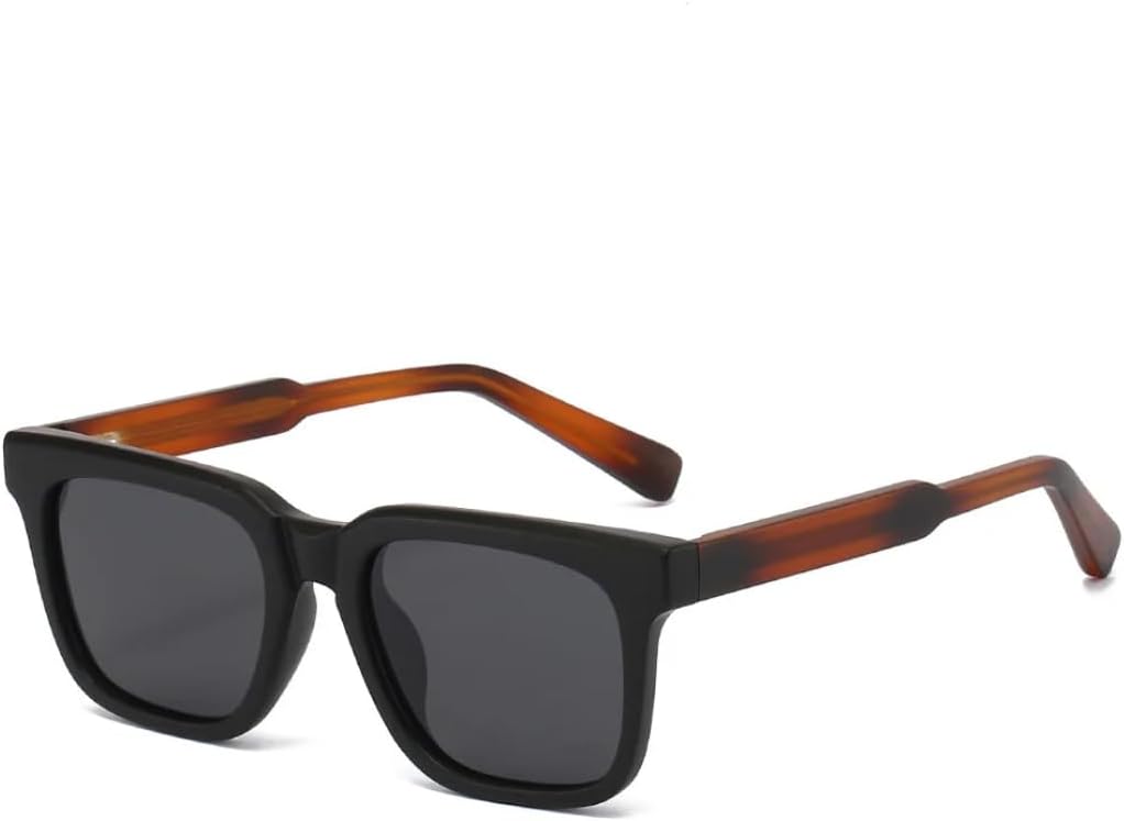 

Квадратные солнцезащитные очки для мужчин, женщин и унисекс, классические, повседневные, для вождения и путешествий, с защитой от УФ-излучения UV400 и металлическим сердечником UATXTAU, Black Leoard