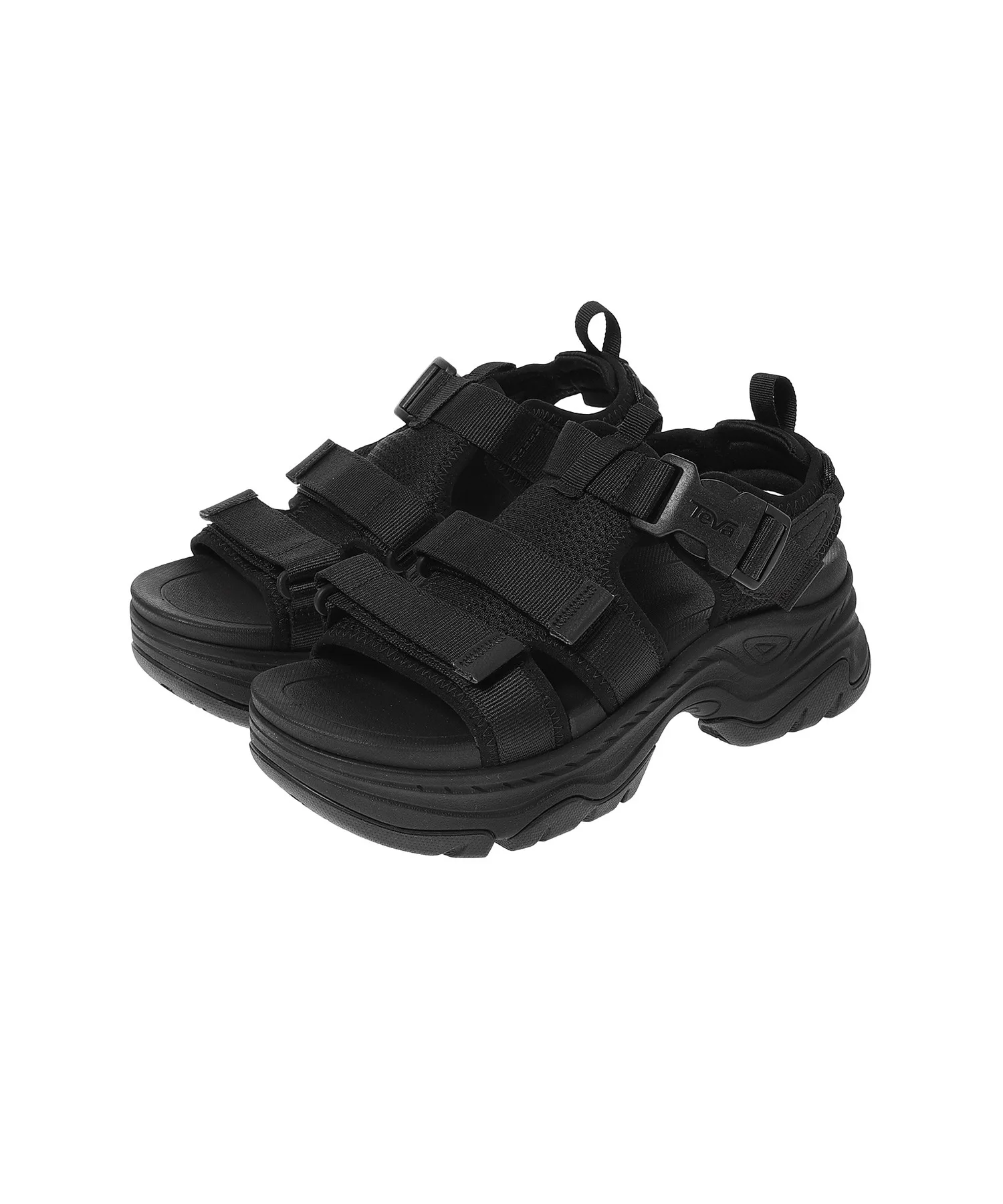 Мужские сандалии с платформенной подошвой Teva Hurricane Ampsole Gaila черные — фото 2