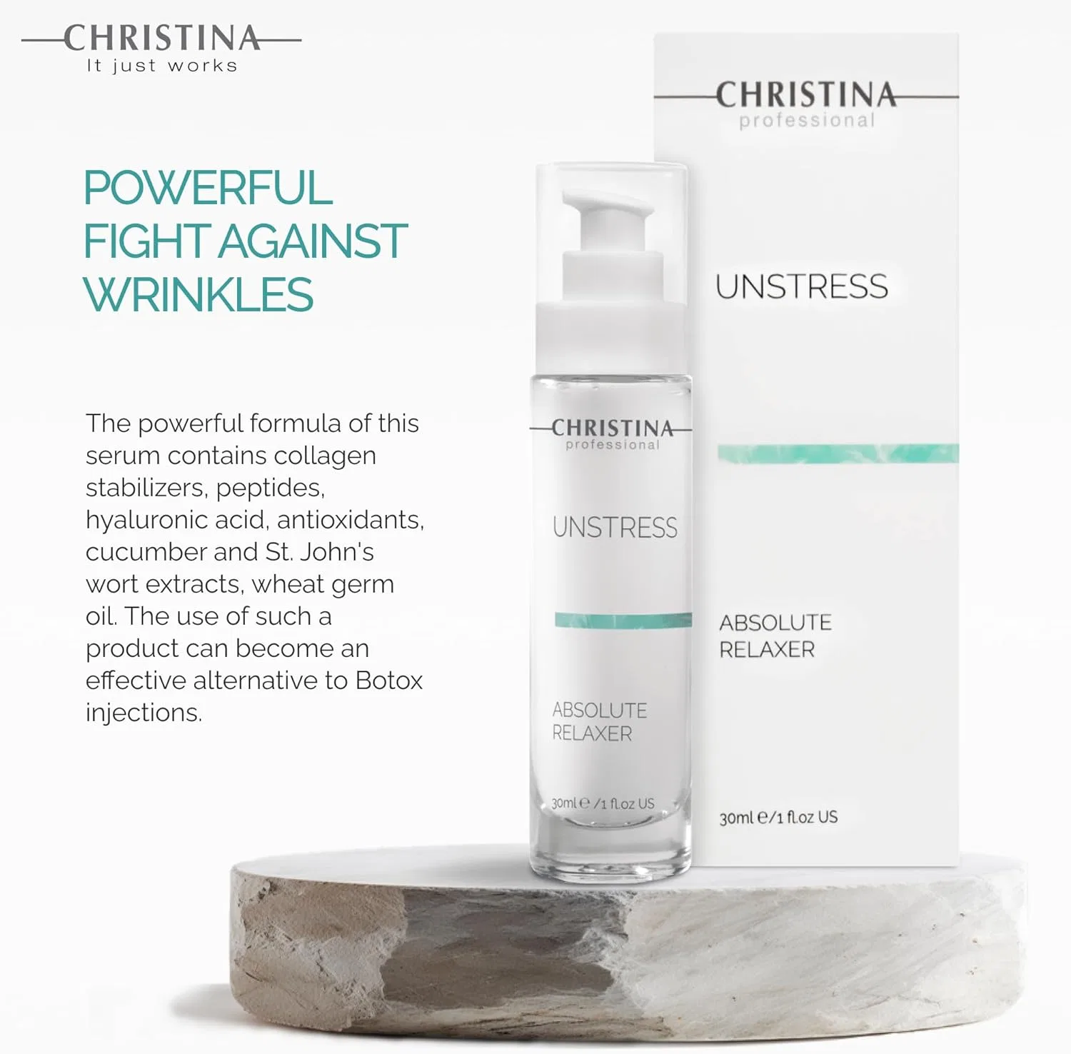 Дневной крем Christina Unstress Absolute Relaxer с гиалуроновой кислотой и пептидами, 30 мл — фото 4