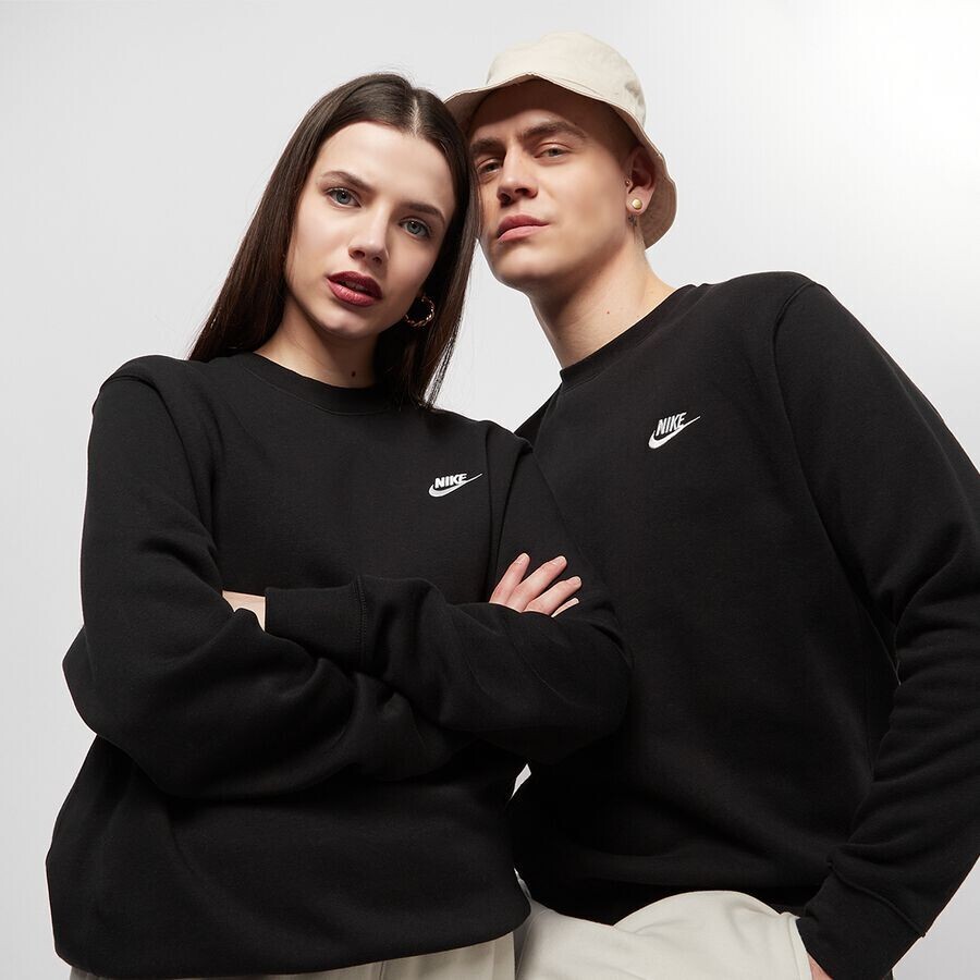 

Толстовка Sportswear Club Fleece Crew NIKE, цвет black/white
