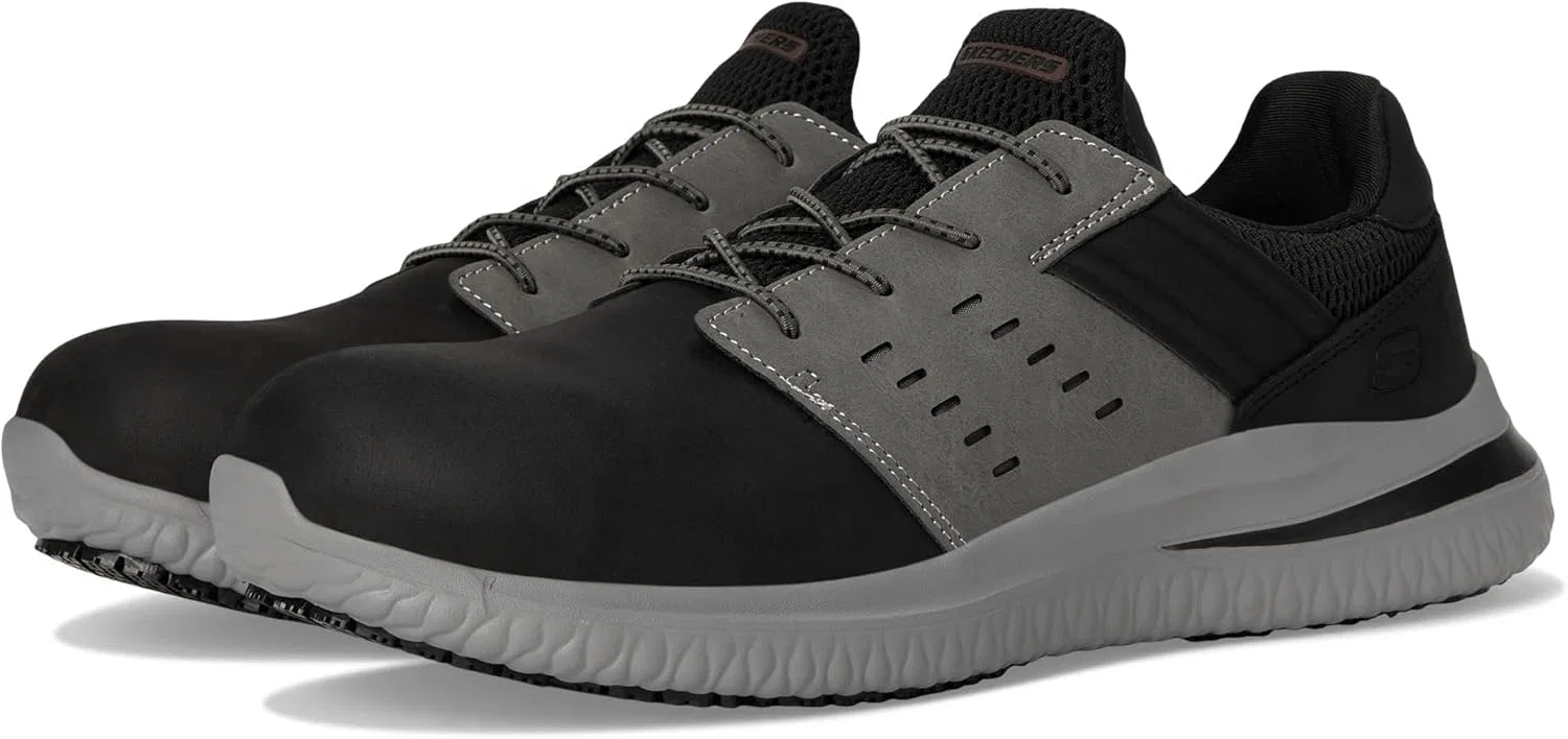 Мужские кроссовки Skechers Delson 3.0 Sr-Tyoll Comp Toe, Black — фото 2