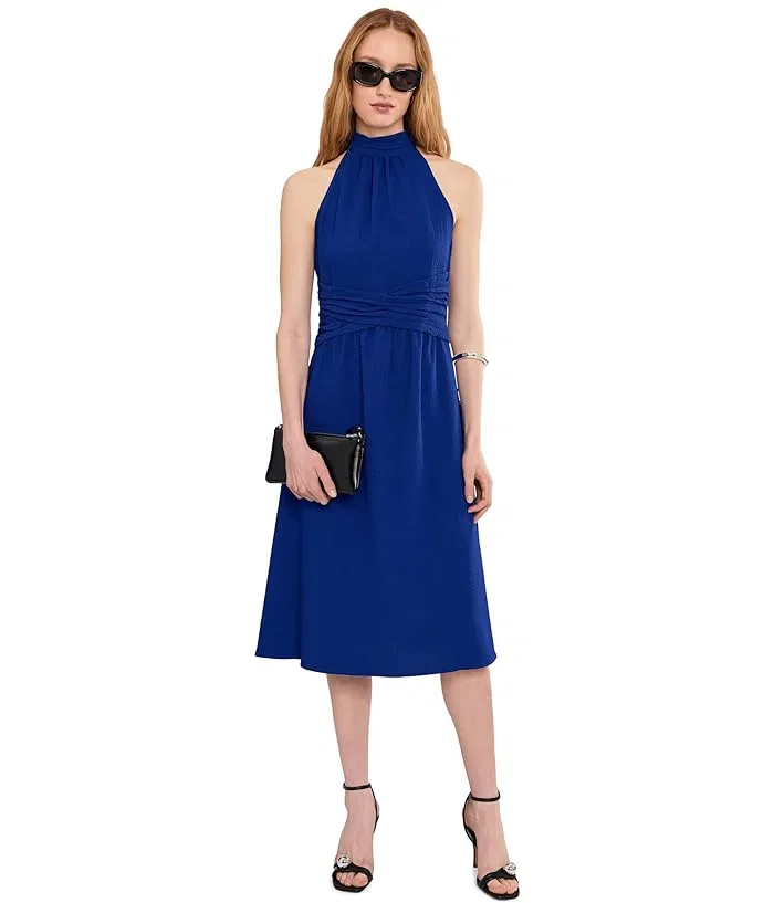 Платье с высоким воротником и скрученным передом Calvin Klein, Ultramarine — фото 2