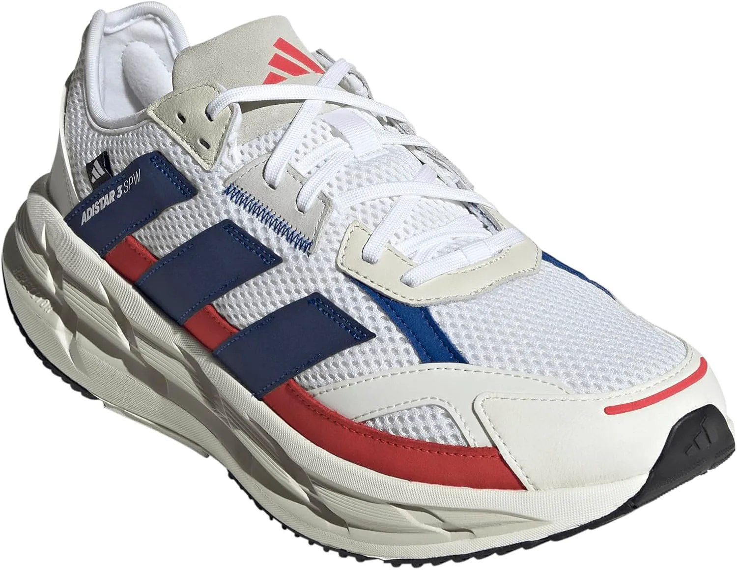 Мужские беговые кроссовки Adidas Adistar 3 Sportswear - зеленые, белый/синий/бежевый — фото 2