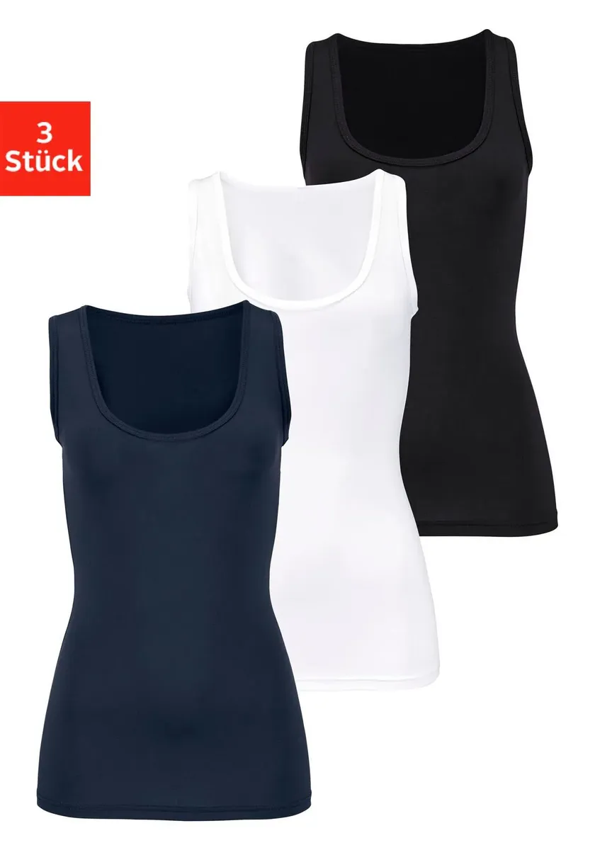 

Майка Vivance active (3 шт.), из мягкой микрофибры, майка, майка, белый