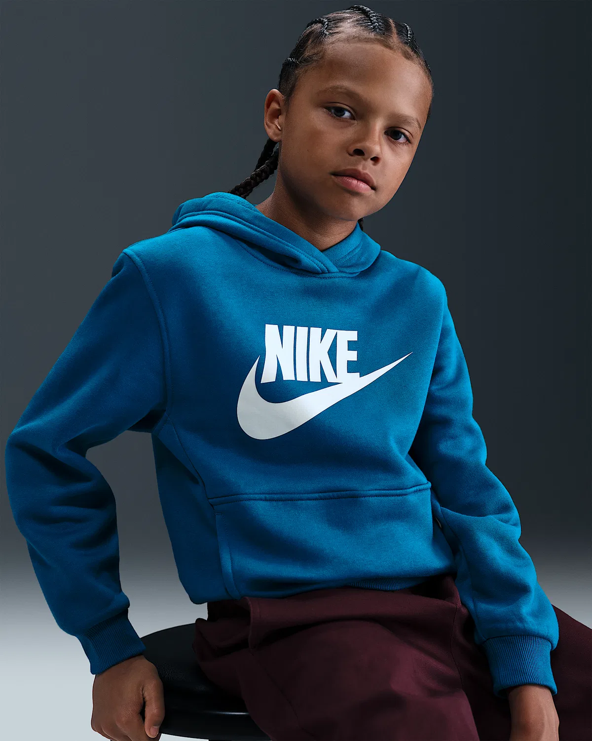 Детская худи Nike Sportswear Club Fleece, Green Abyss/White — фото 3