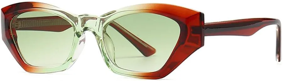 

Солнцезащитные очки Polygon Cat Eye с двойным цветовым переходом, женские, ретро, ​​градиентные, с защитой от УФ-излучения UV400, мужские солнцезащитные очки VFDHN, 3