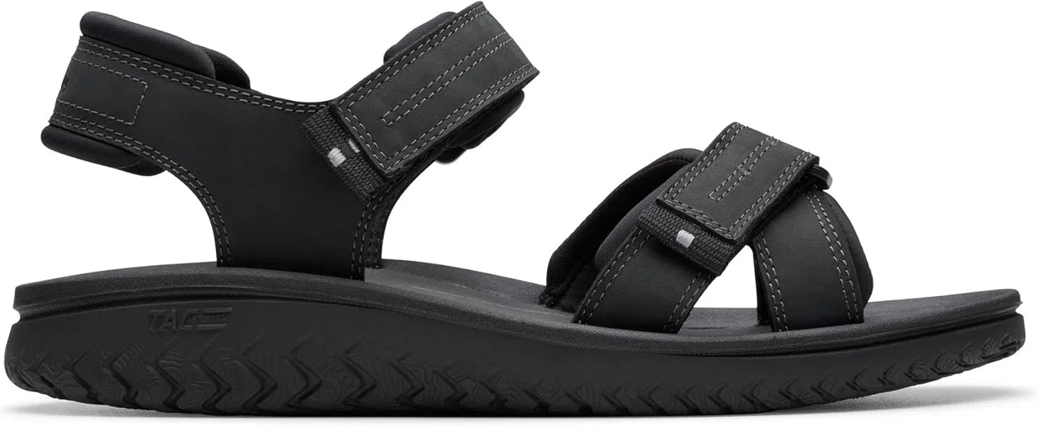Сандалии мужские Clarks, Black Leather — фото 2