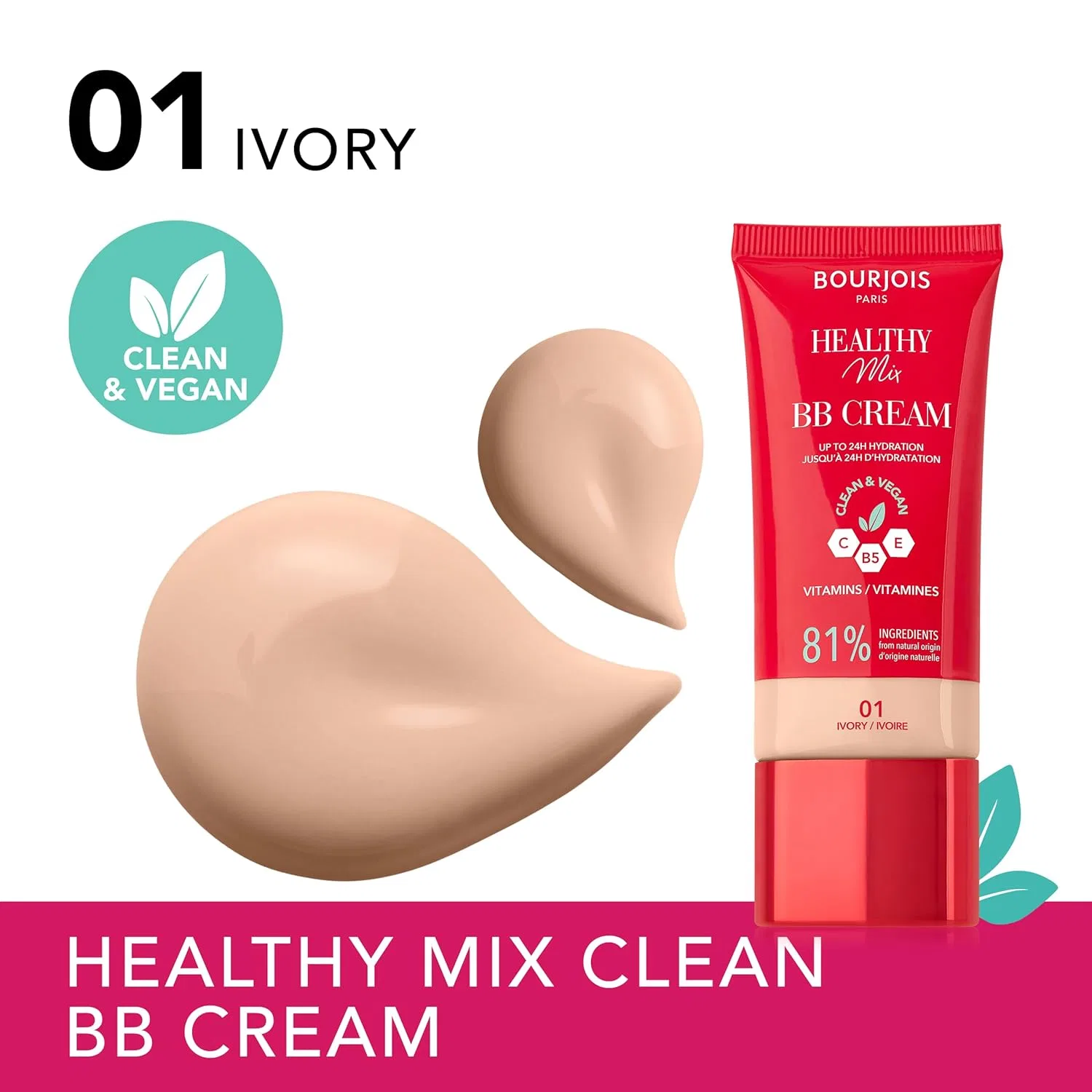 BB-крем Healthy Mix, 01 Ivory от Bourjois Bourjois, 001 Pearl — фото 3