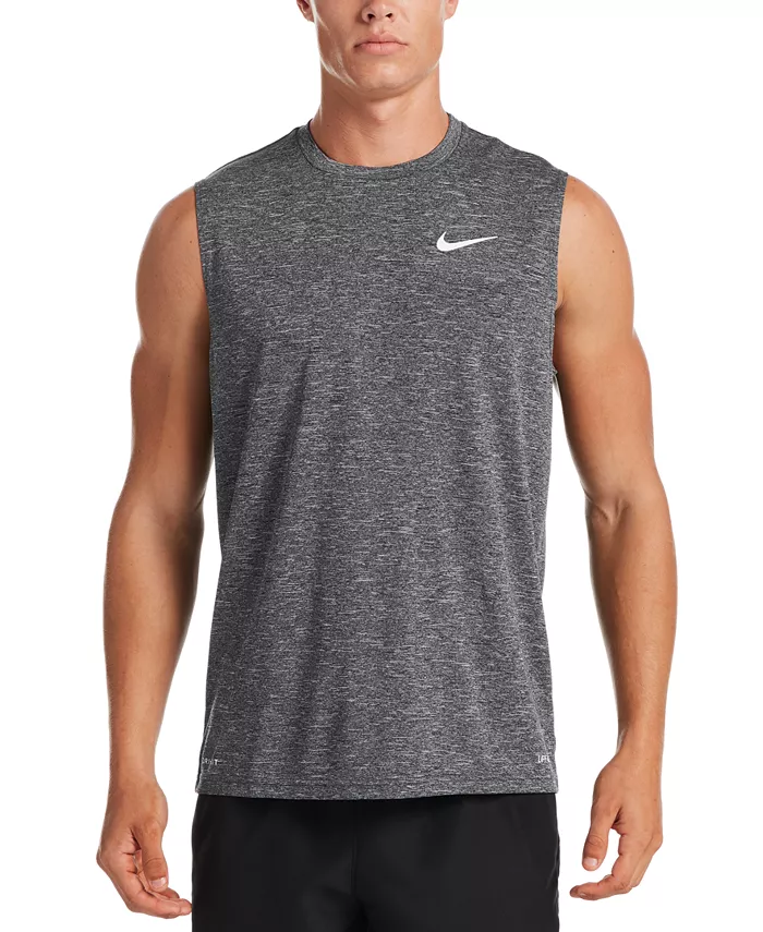 

Мужская безрукавка-рашгард Big & Tall Dri-FIT UPF 40+ с эффектом хештерирования Nike, черный