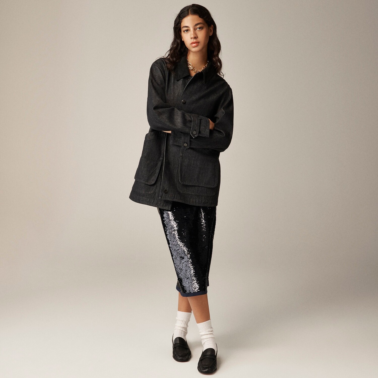 

Джинсовая куртка-амбар J.Crew, черный