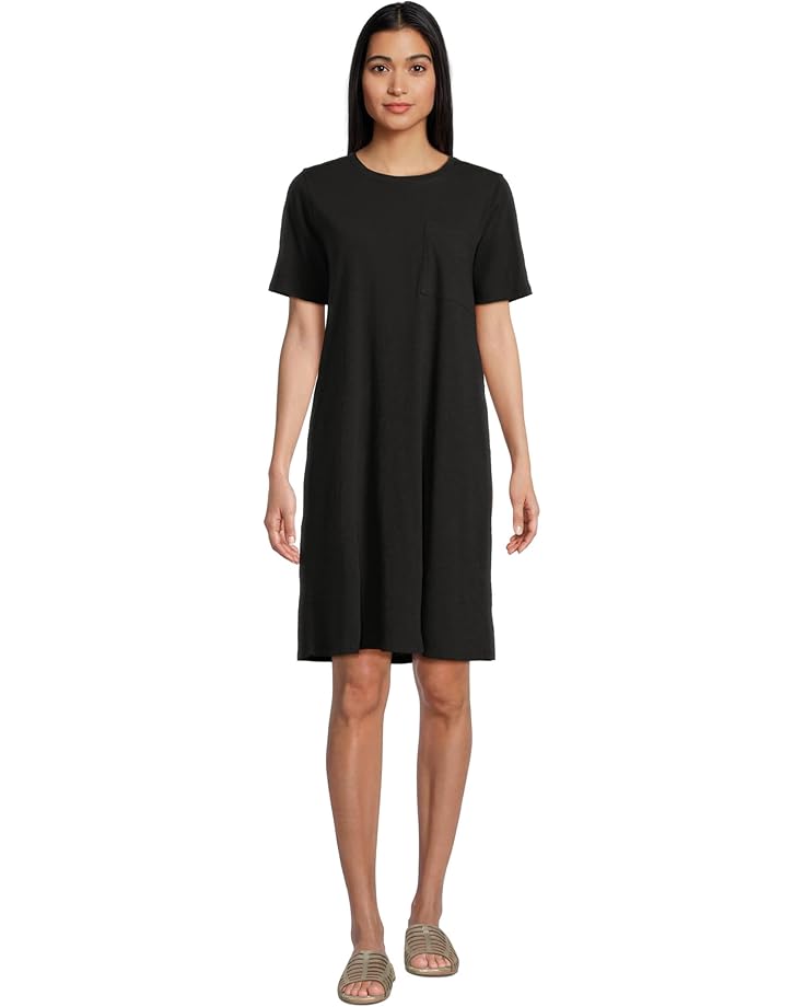 

Платье Eileen Fisher Organic Cotton Slubby Jersey Crew Neck T-shirt Dress, черный