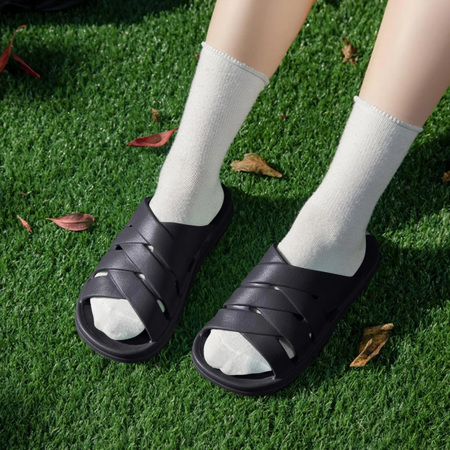 Универсальные шлепанцы Cozyslides Woxihuan, черный — фото 2