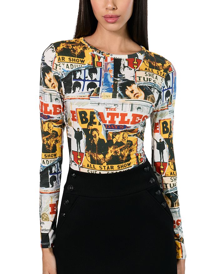 

X The Beatles Delaina Топ с длинными рукавами Alice and Olivia, белый