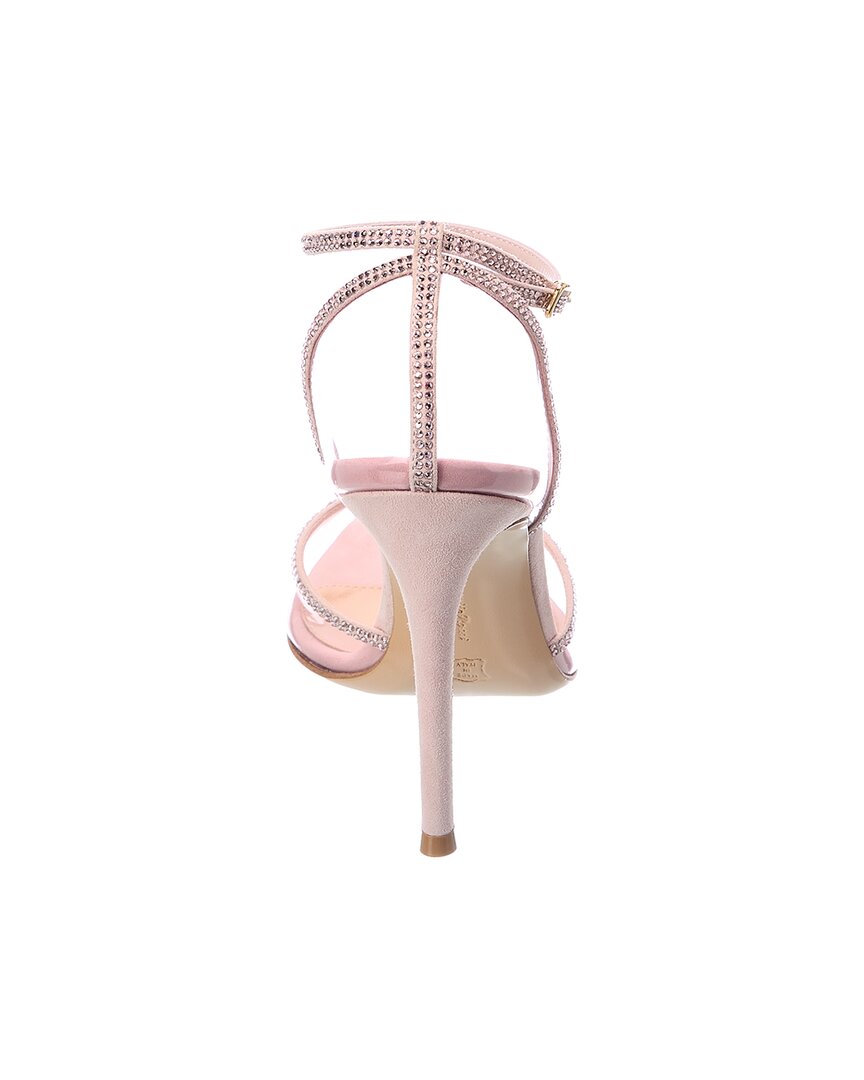 Туфли Gianvito Rossi Crystal Sabin 105 из плексигласа и замши, розовый — фото 3