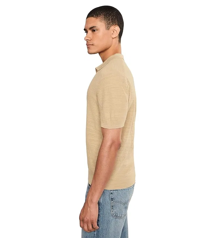 Свитер текстурированный хлопок-лен short-sleeve Textured Cotton-Linen Sweater Polo Ralph Lauren, Khaki Tan — фото 3