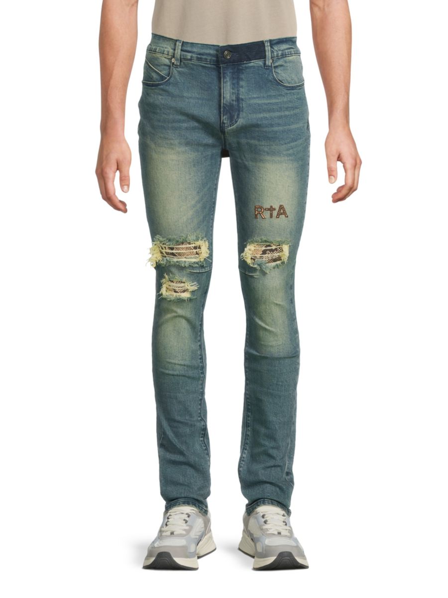 

Потертые джинсы RTA, цвет Distressed Snake
