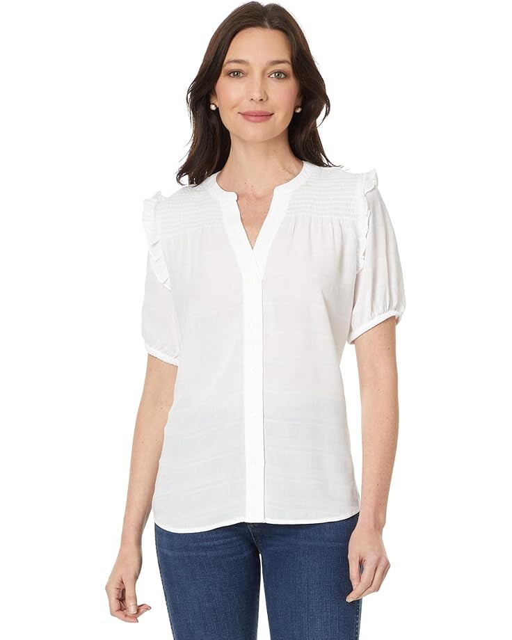 

Топ Tommy Hilfiger Smocked Yoke Top, цвет Bright White
