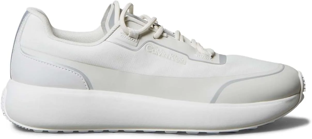 Мужские низкие кроссовки Calvin Klein City Runner Laceup Tech Mix Hm0Hm02045, серые (цвет «устричный гриб»/«парящий»/серебристый), размер 41 EU