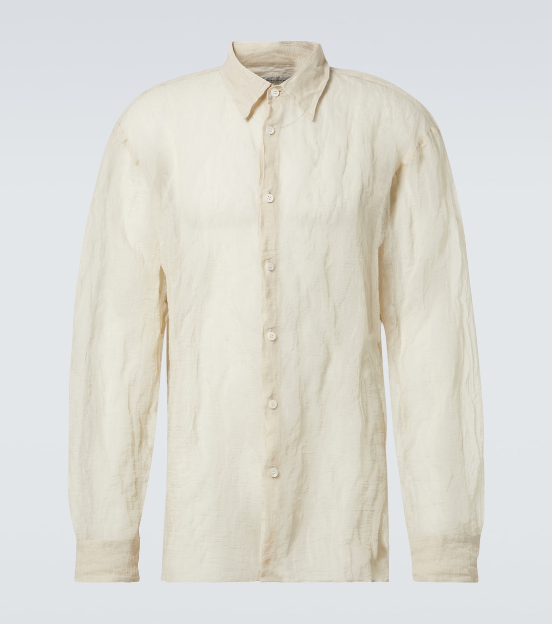 

Рубашка из ламе с добавлением хлопка и шелка Dries Van Noten, Natural