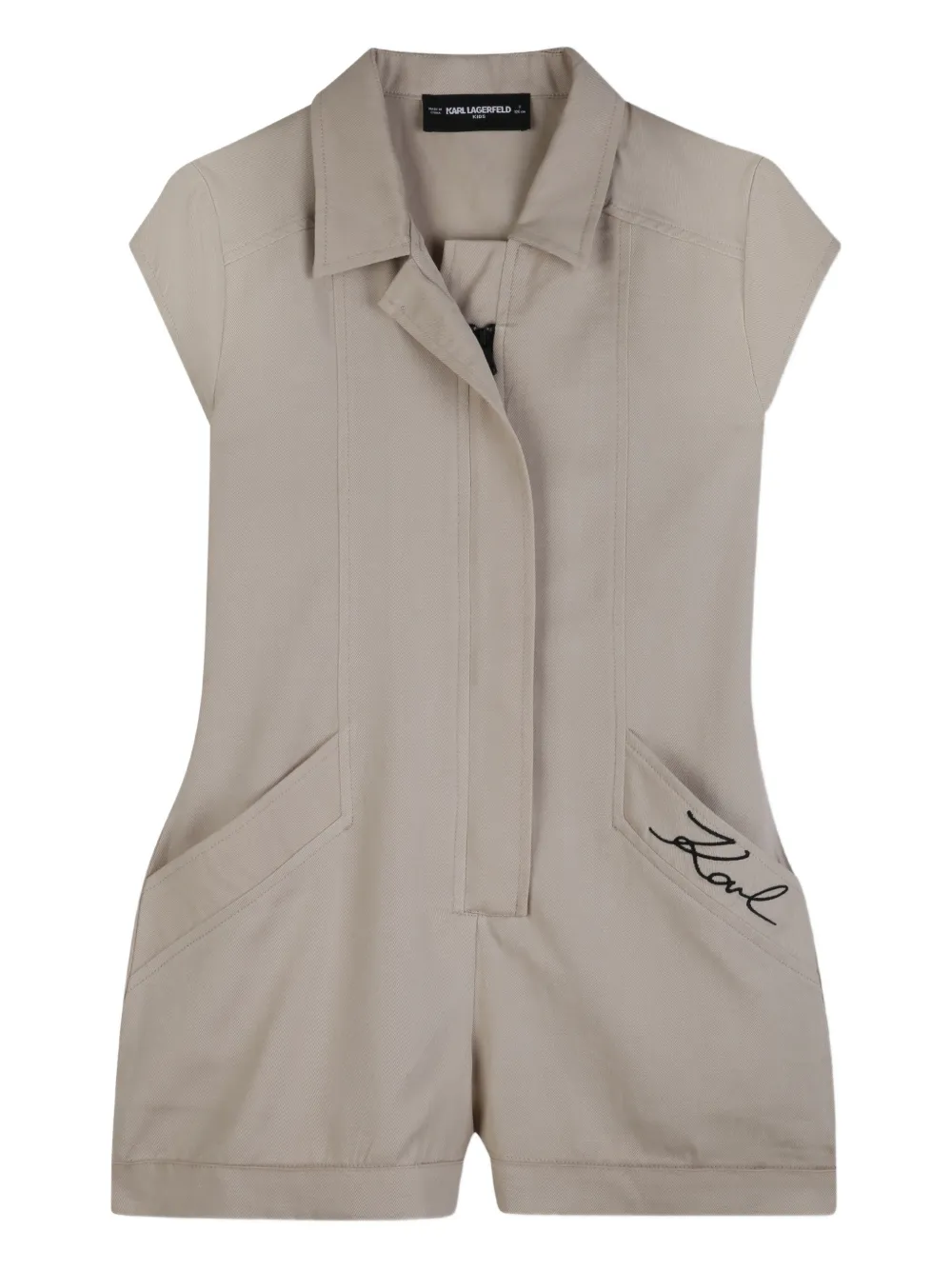 

Комбинезон с воротником Karl Lagerfeld Kids, бежевый
