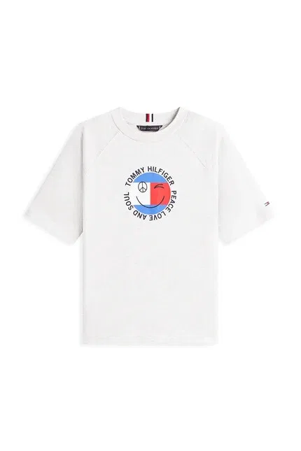 Футболка с логотипом Tommy Hilfiger, серая — фото 2