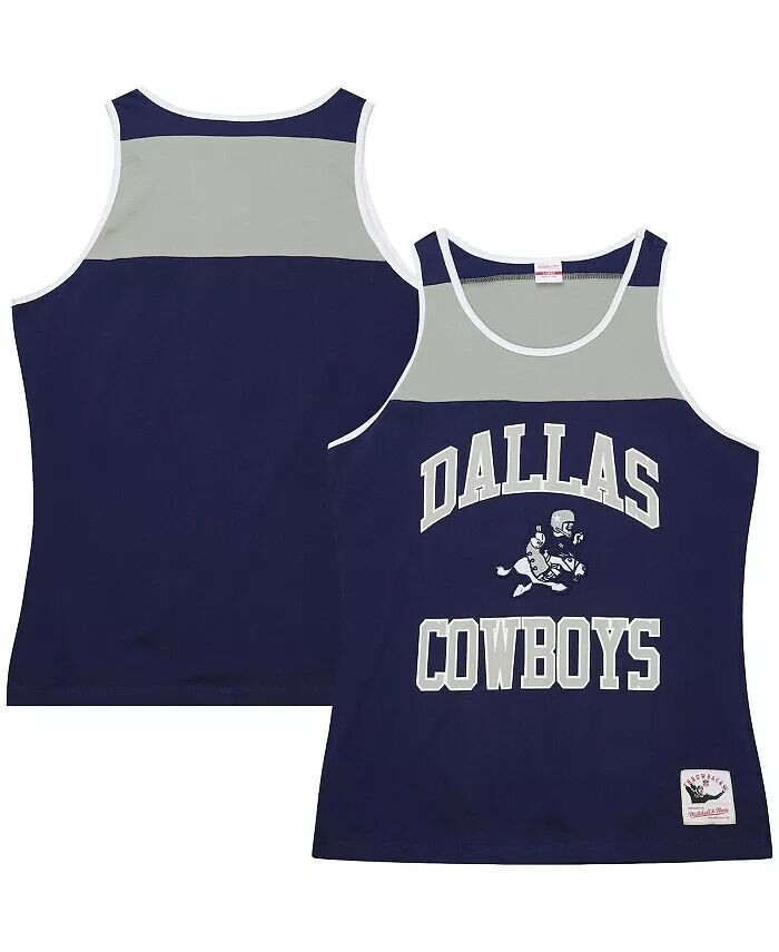 

Мужская майка-топ Dallas Cowboys Heritage Colorblock темно-синего и серого цвета Mitchell & Ness