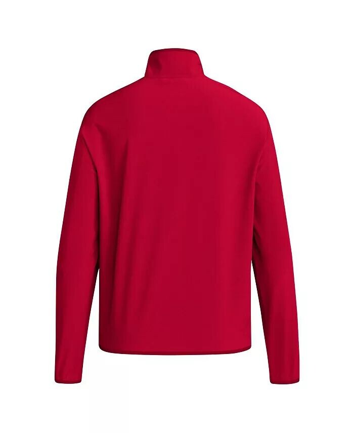 Мужская толстовка Scarlet Nebraska Huskers Coaches Sideline Half Zip adidas — фото 3
