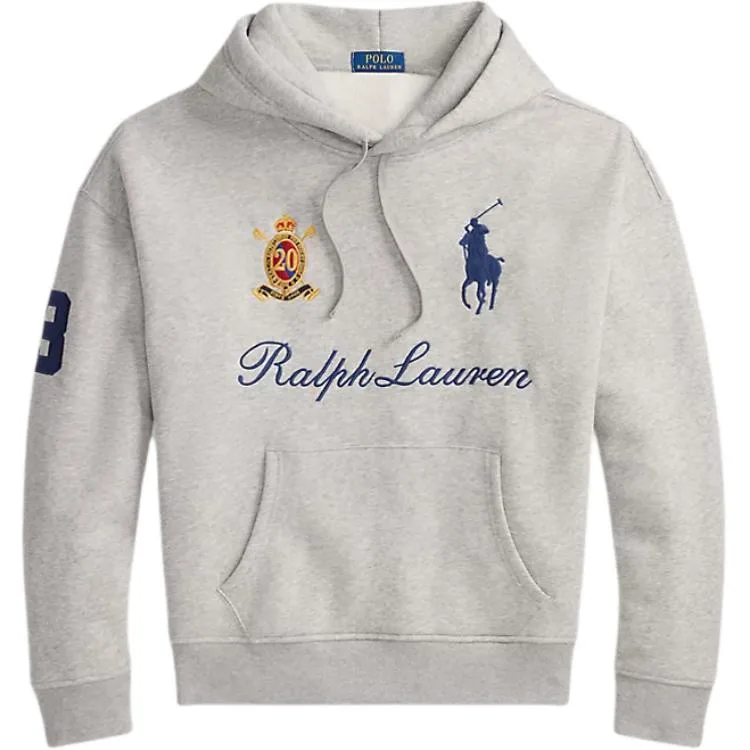 Толстовка с вышитым логотипом Polo Ralph Lauren, Andor Light Gray