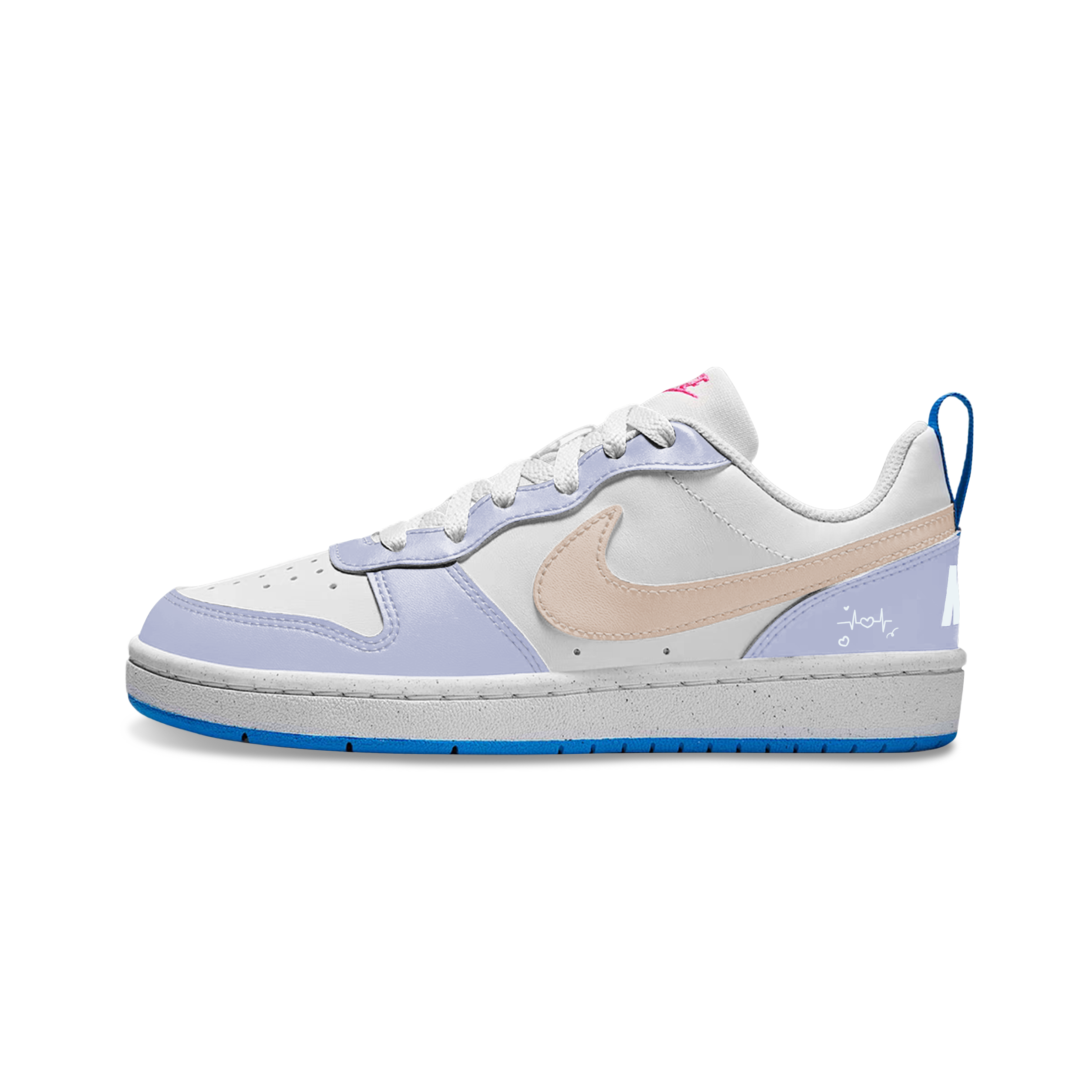 

Nike Детские нескользящие низкие кроссовки для скейтбординга Court Borough Night And Starry, розовые, фиолетовые, для подростков